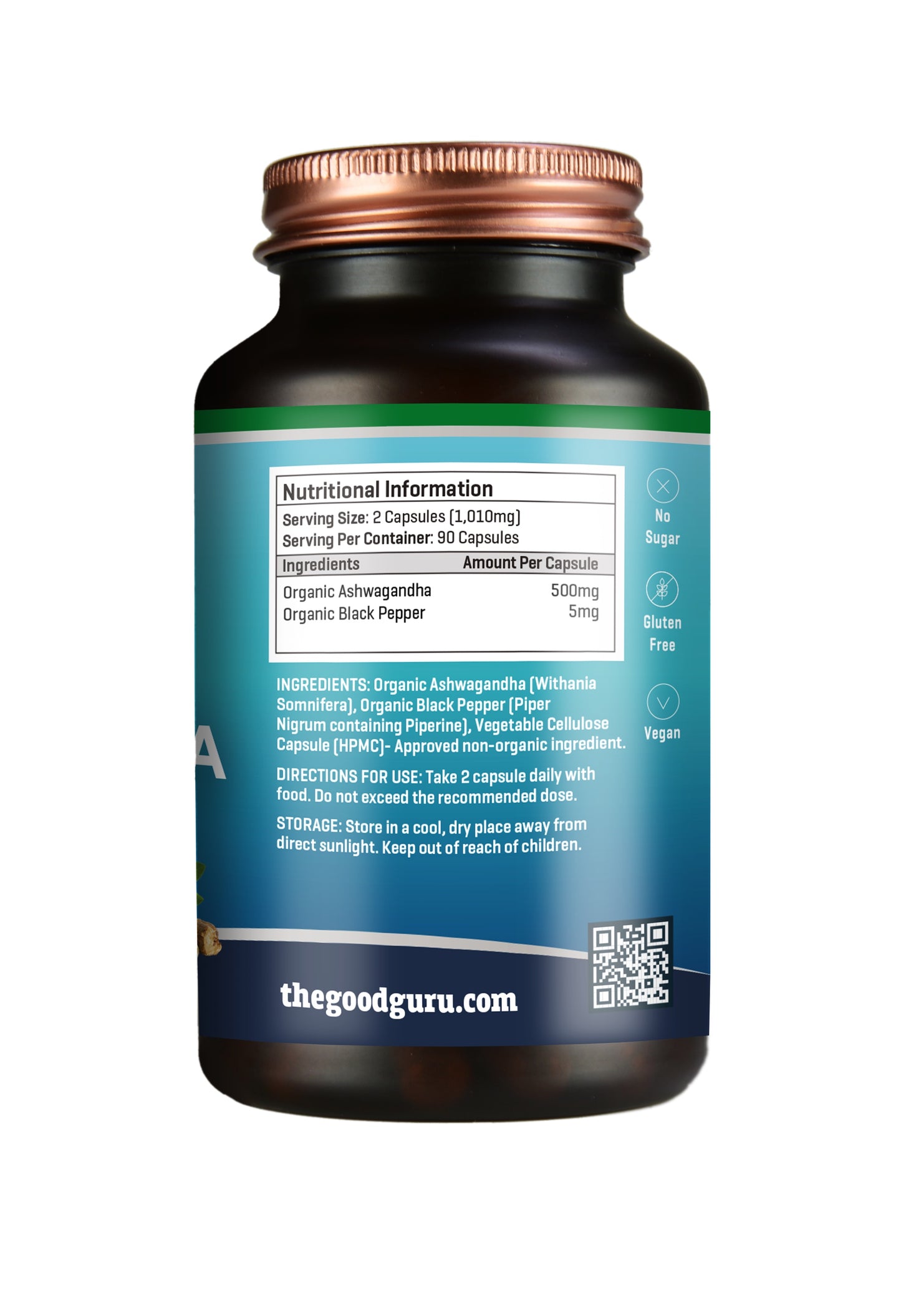 Organic Ashwagandha + Organic Black Pepper