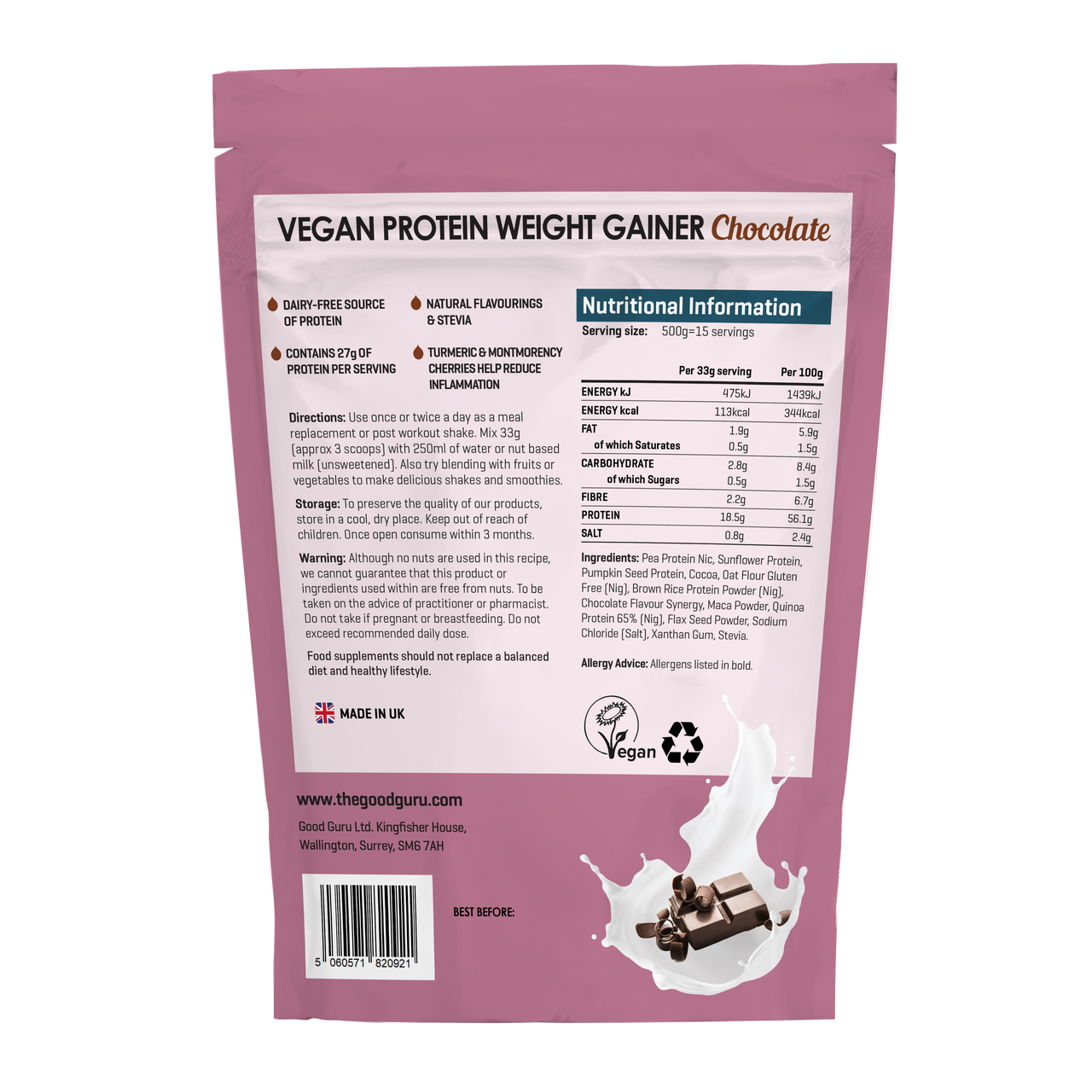 Vegan Protein Weight Gainer - Chocolate