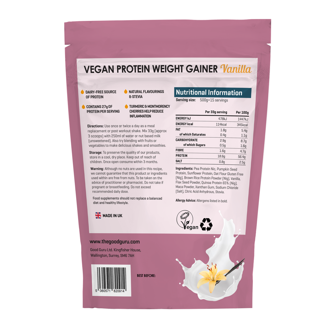 Vegan Protein Weight Gainer - Vanilla